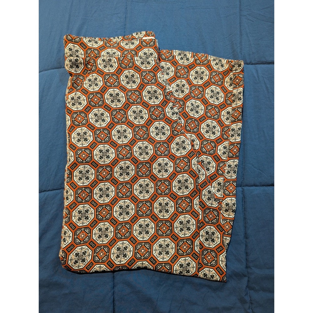 Max Studio Geometric‎ Print Wide Leg Pants Women's Flowy Elastic 39Lx32W- Size M